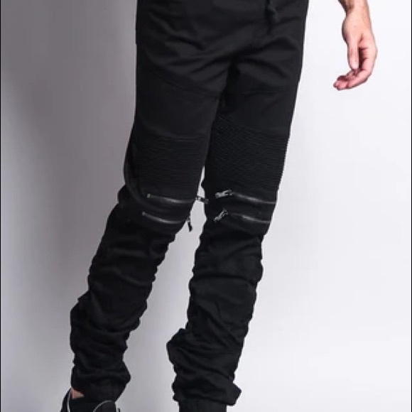 Other - Black Biker Jogger Jeans With Zippers